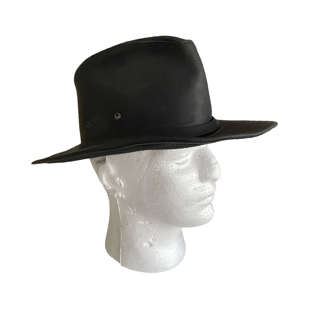 Henschel Hat Co. Osage Leather Black Safari Fedora Hat
